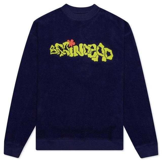 Slime Reverse Fleece Crewneck - Navy Male Product Image