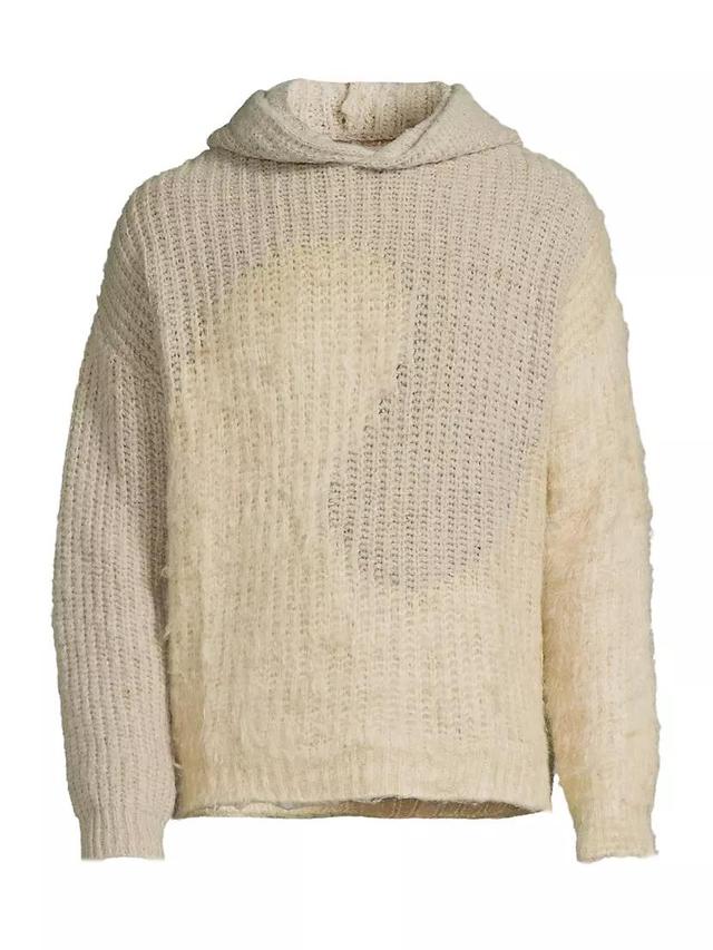 Silk-Wool Swirl Knit Hoodie Product Image