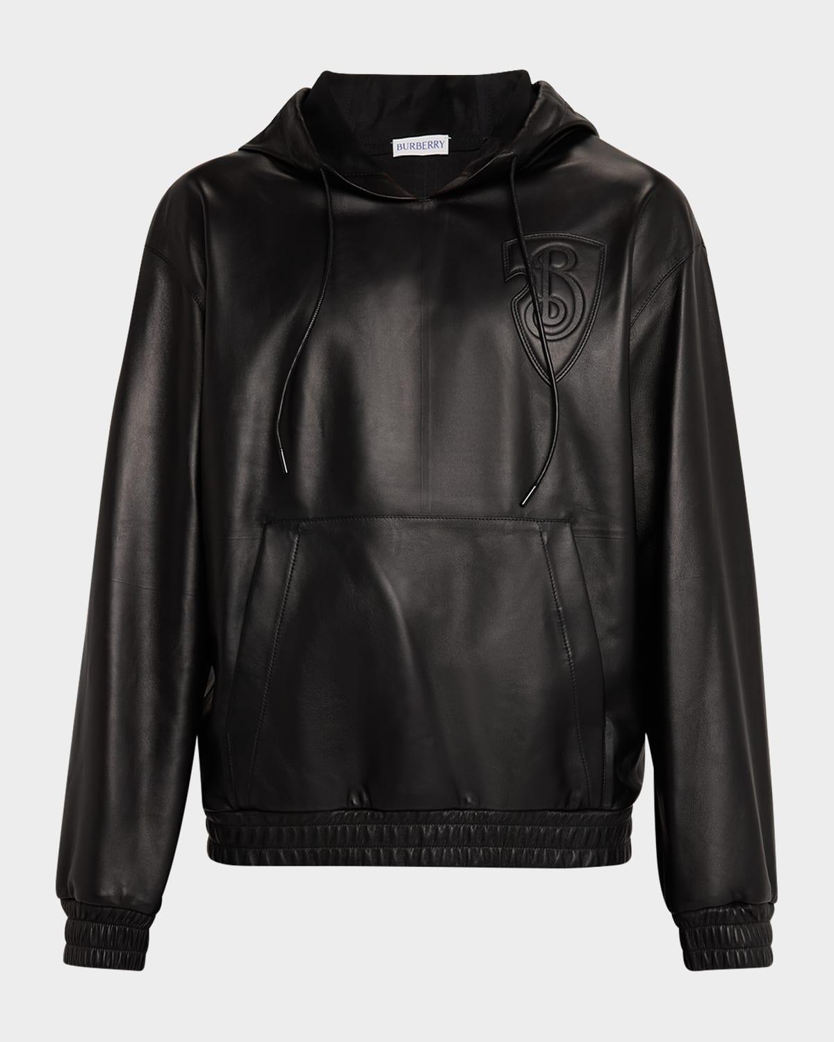 Mens Napa Leather Hoodie Product Image