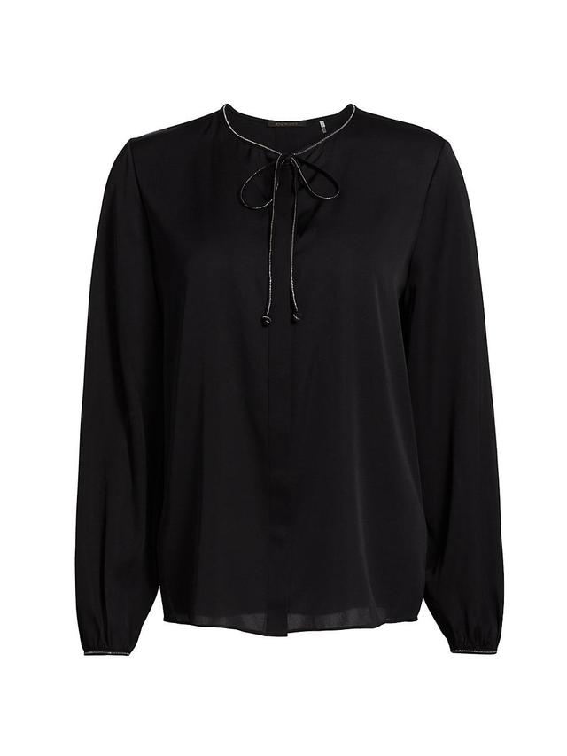 Womens Eliza Stretch Silk Tieneck Blouse Product Image