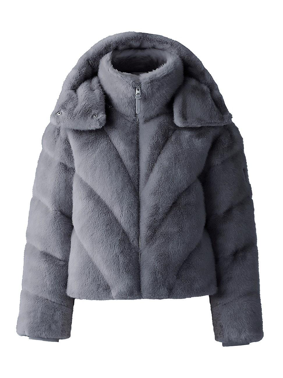 Womens Anik Brushed Faux-Fur Down Jacket Product Image