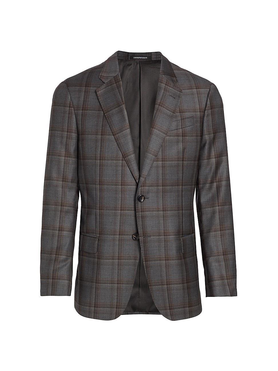 Mens G-Line Plaid Wool Two-Button Sport Coat Product Image