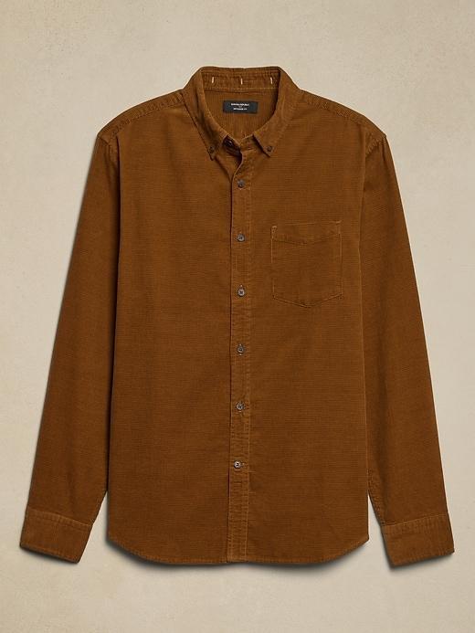 Slim Textured Corduroy Shirt Product Image