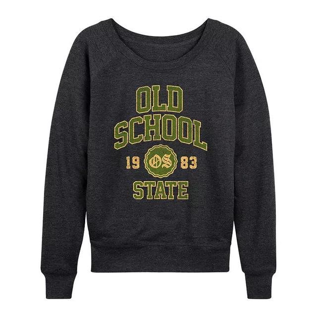 Womens Old School State Lightweight French Terry Sweatshirt, Girls Heather Grey Product Image