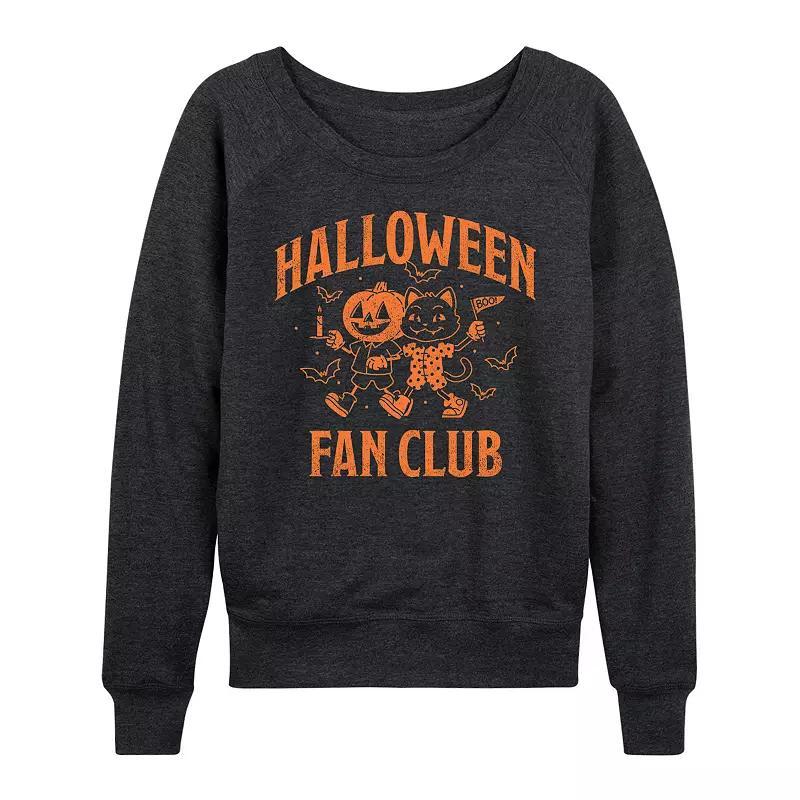 Womens Halloween Fan Club Lightweight French Terry Sweatshirt Grey Green Product Image