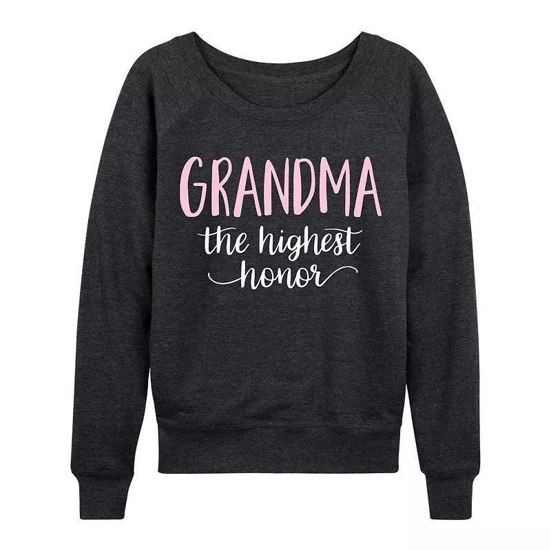 Womens Grandma The Highest Honor Lightweight French Terry Sweatshirt, Girls Heather Grey Product Image