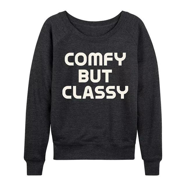 Womens Comfy But Classy Lightweight French Terry Sweatshirt, Girls Heather Grey Product Image