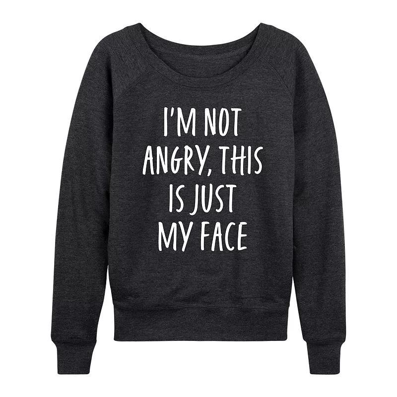 Womens Not Angry Just My Face Lightweight French Terry Sweatshirt Heather Grey Product Image