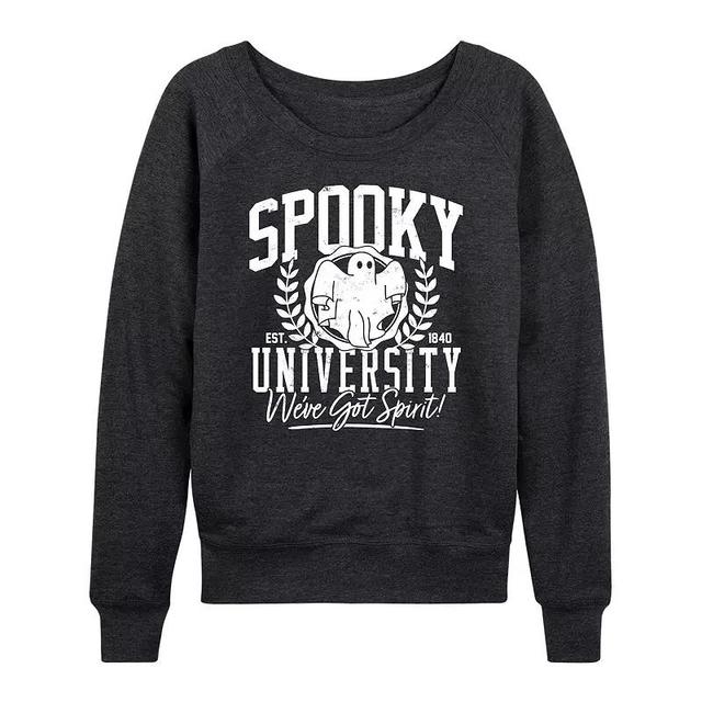 Womens Spooky University Halloween Lightweight French Terry Sweatshirt Heather Grey Product Image