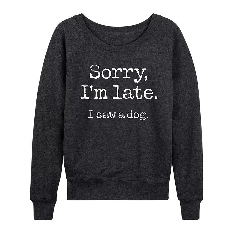 Womens I Saw A Dog Lightweight French Terry Sweatshirt Grey Green Product Image