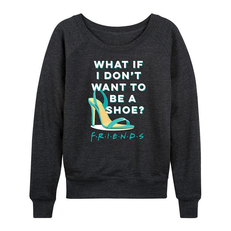 Womens Friends Dont Want To Be Shoe Slouchy Graphic Sweatshirt Heather Grey Product Image