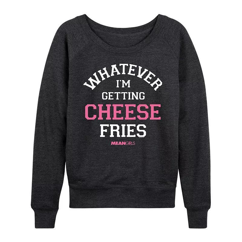 Womens Mean Girls Getting Cheese Fries Lightweight French Terry Sweatshirt Grey Indigo Product Image