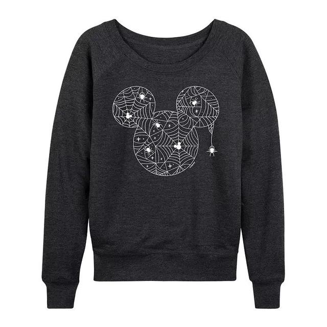 Disneys Mickey Mouse Womens Spider Web Lightweight French Terry Sweatshirt Heather Grey Product Image