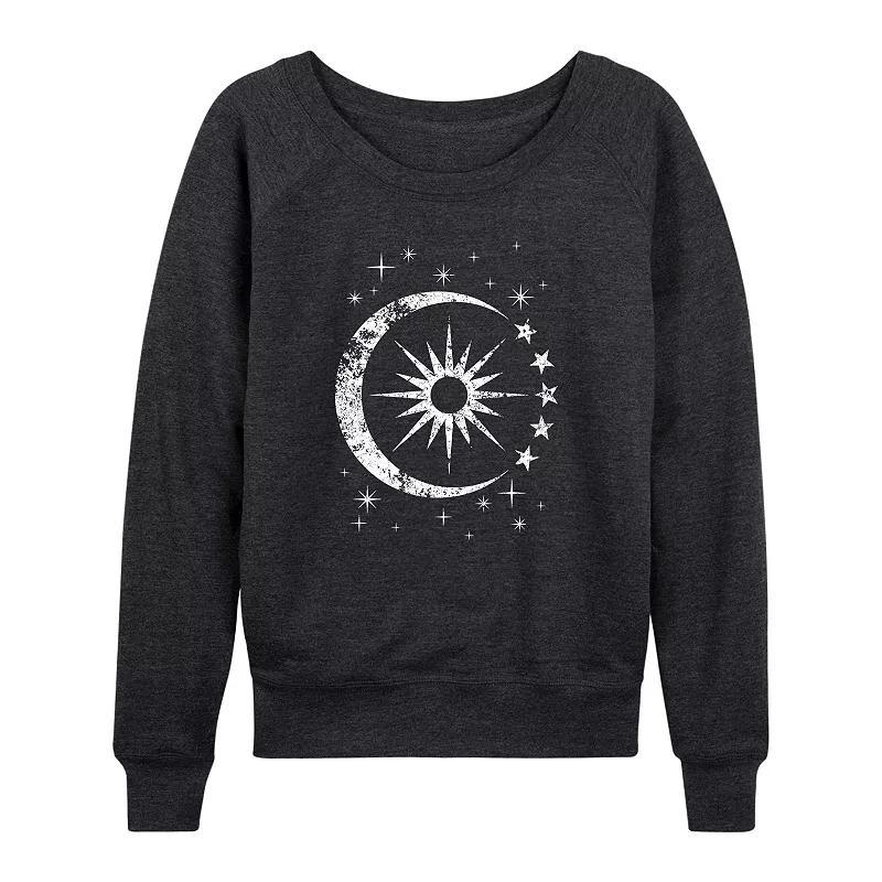 Womens Pastel Mandala Slouchy Graphic Sweatshirt Dark Grey Product Image