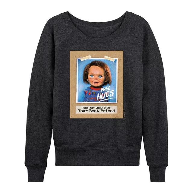 Womens Chucky Free Hugs Pullover Heather Grey Product Image