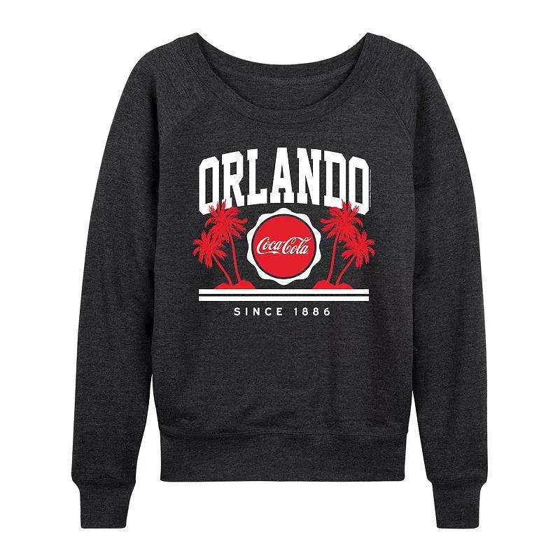 Womens Coca-Cola Orlando Lightweight French Terry Sweatshirt, Girls Heather Grey Product Image