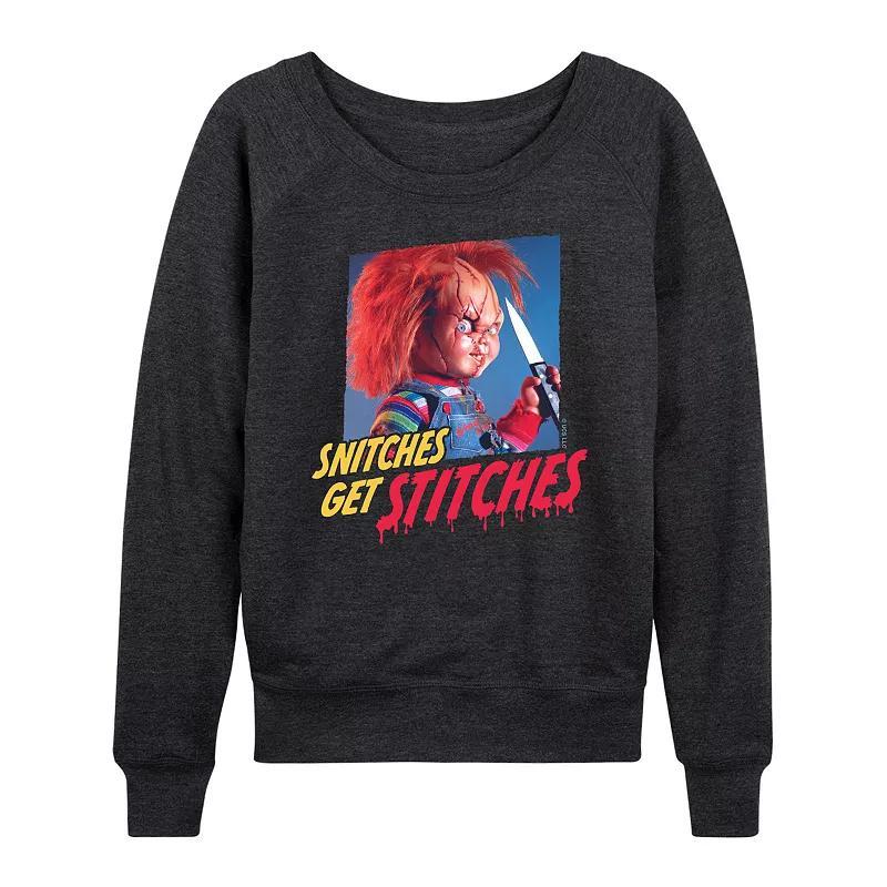 Womens Chucky Snitches Get Stitches Pullover Heather Grey Product Image