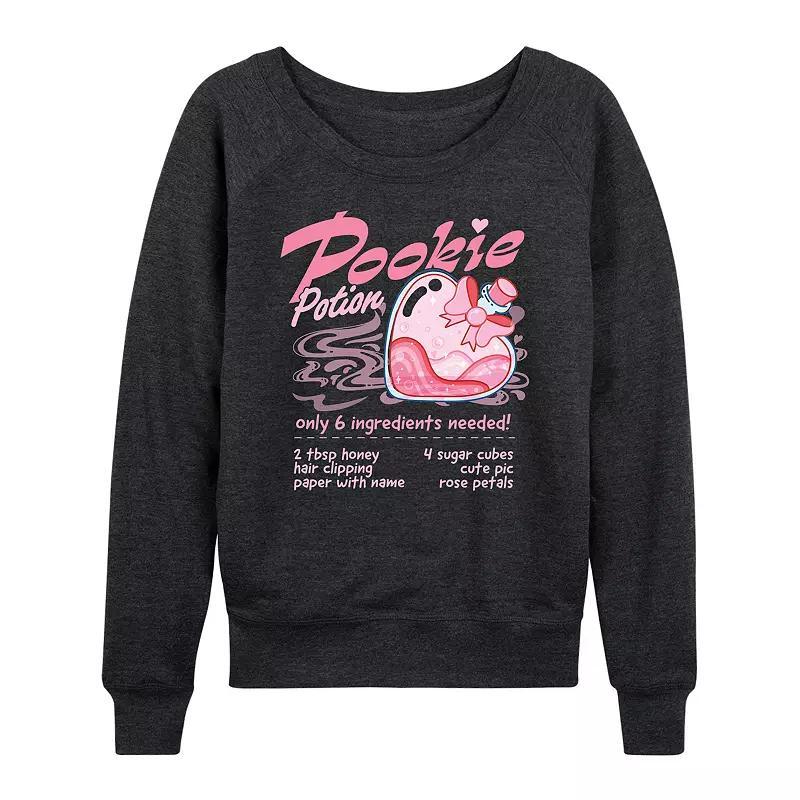 Womens Pookie Potion Lightweight French Terry Sweatshirt Grey Dark Red Product Image