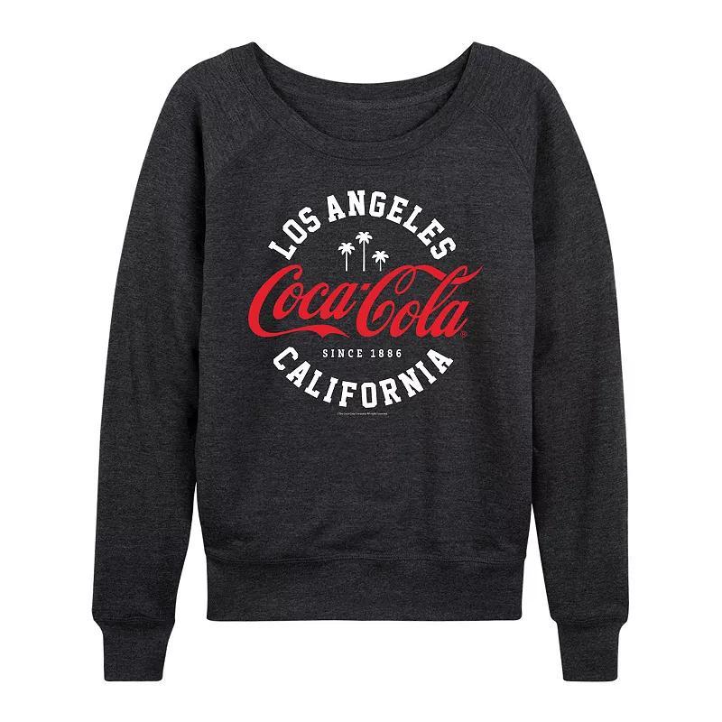 Womens Coca-Cola Los Angeles Lightweight French Terry Sweatshirt, Girls Heather Grey Product Image