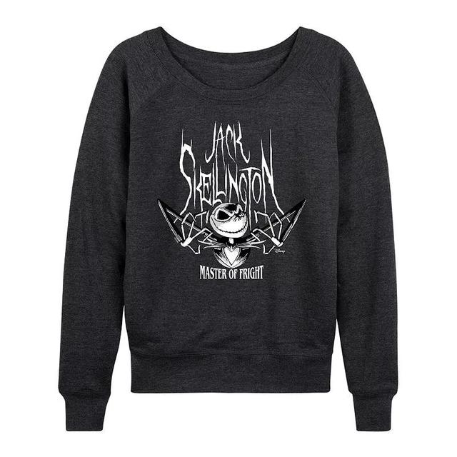 Disneys Nightmare Before Christmas Jack Womens Master of Fright Lightweight French Terry Sweatshirt Heather Grey Product Image