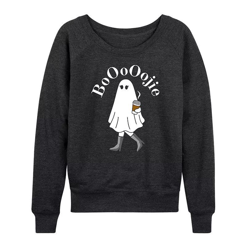 Womens Boojie Ghost Halloween Lightweight French Terry Sweatshirt Heather Grey Product Image