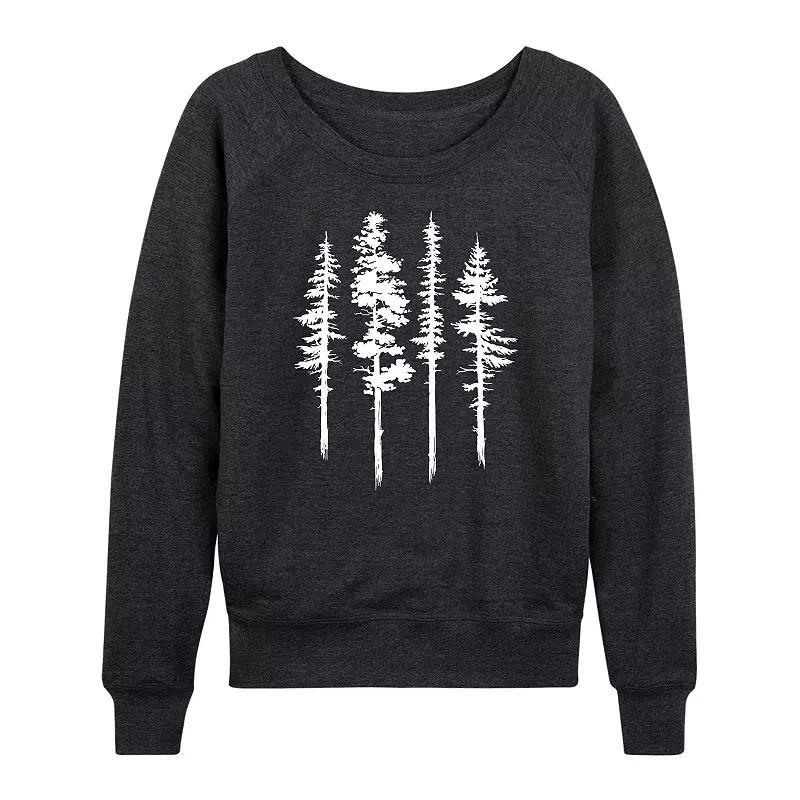 Womens Abstract Trees Pullover Grey Green Product Image