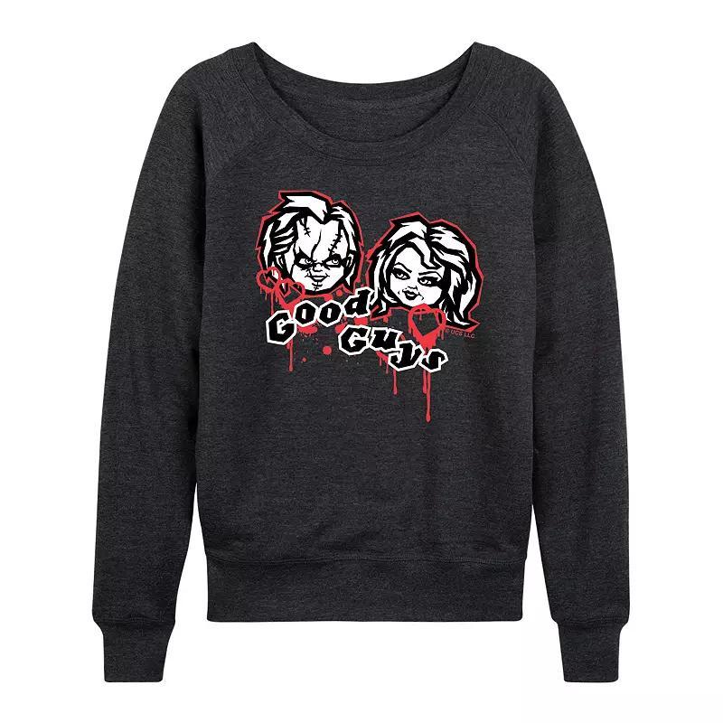 Womens Chucky Good Guys Lightweight French Terry Sweatshirt Heather Grey Product Image