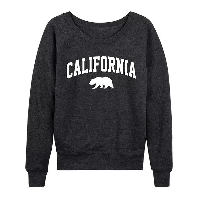 Womens Collegiate California Lightweight French Terry Sweatshirt, Girls Grey Indigo Product Image