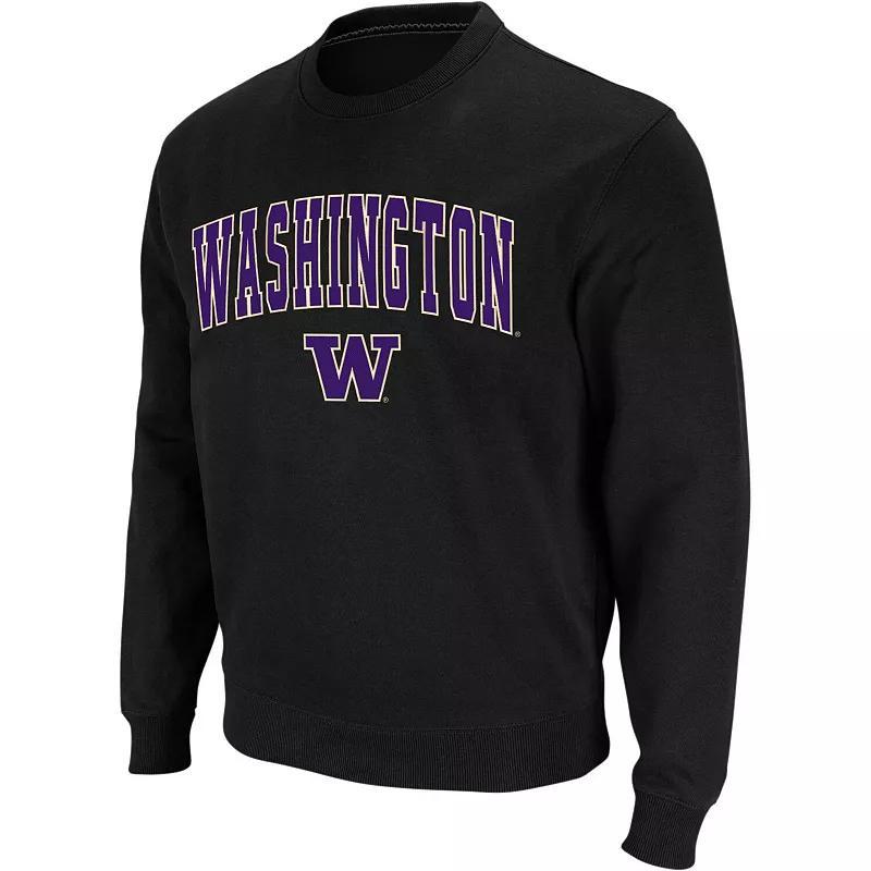 Mens Colosseum Washington Huskies Arch & Logo Crew Neck Sweatshirt Product Image