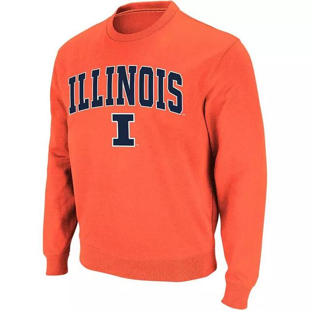 Mens Orange Illinois Fighting Illini Arch Logo Crew Neck Sweatshirt Product Image