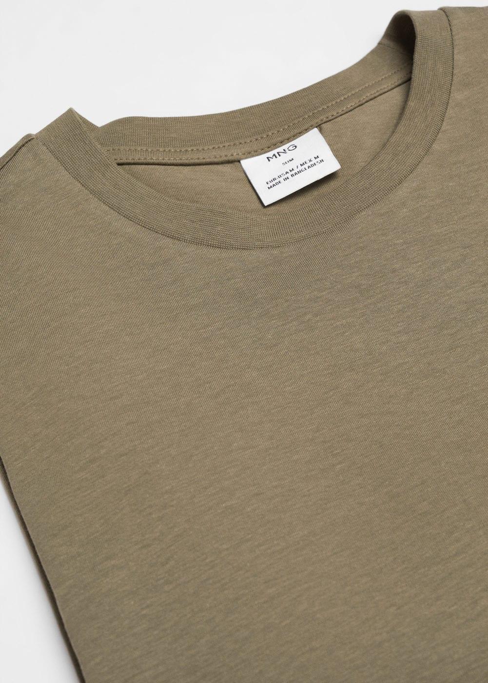 MANGO MAN - Basic cotton stretch T-shirt medium brownMen Product Image