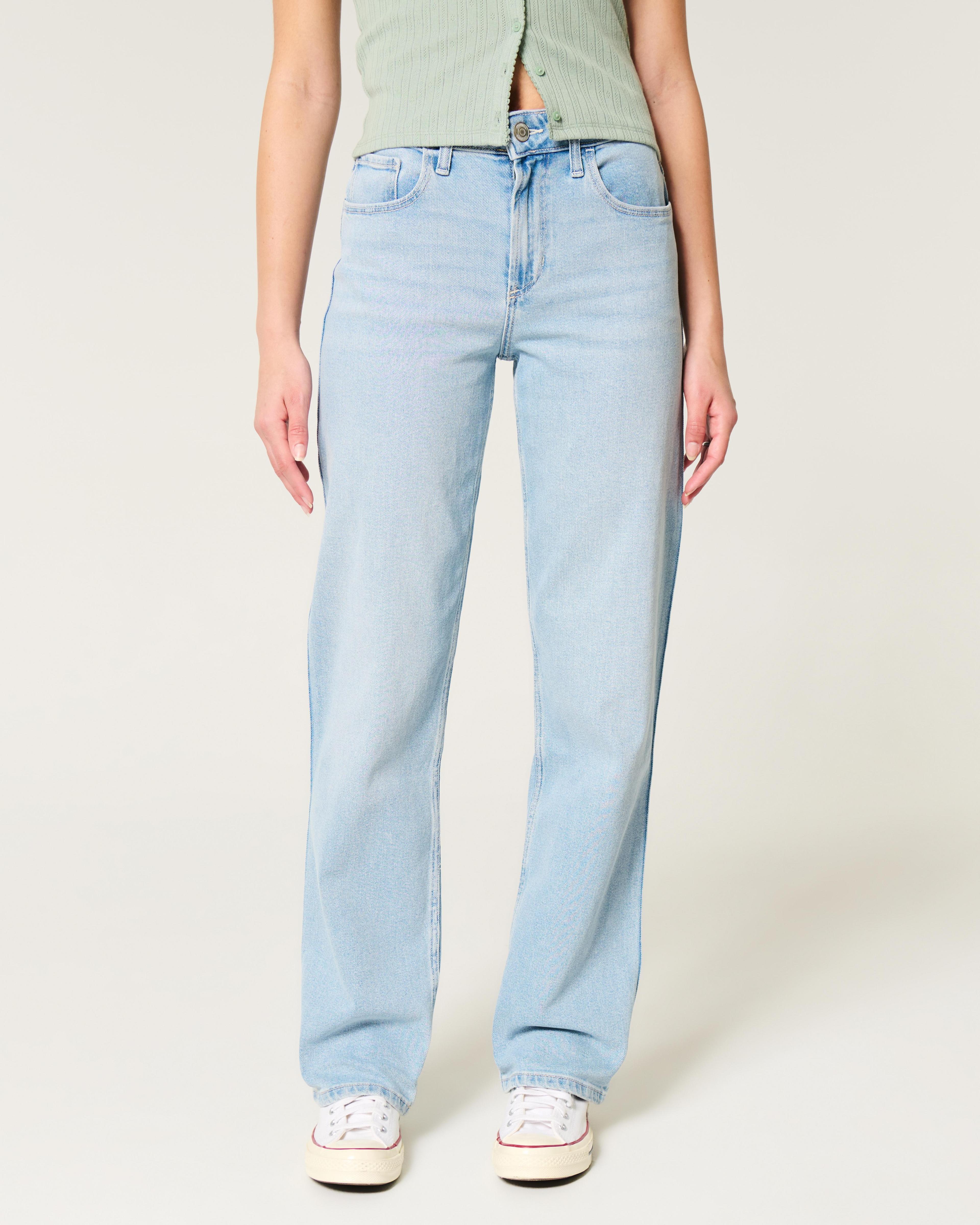 High-Rise Light Wash Dad Jeans Product Image