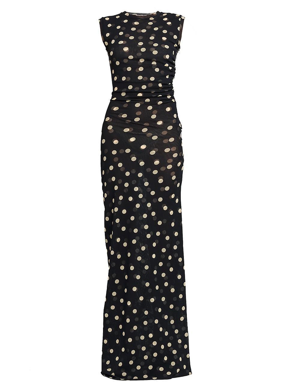 Womens Polka-Dot Jersey Maxi Dress Product Image