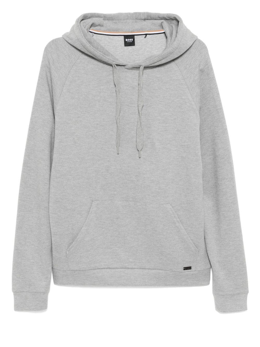 HUGO BOSS Long-sleeved Hoodie In Grey Product Image