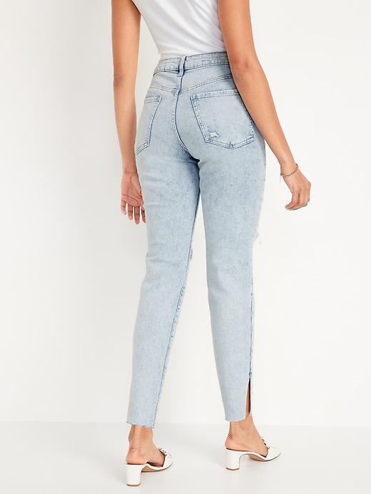 High-Waisted Button-Fly OG Straight Ripped Side-Slit Jeans Product Image