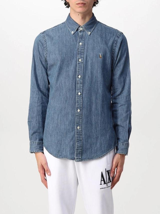 Shirt  Men Color Denim In Blu Product Image