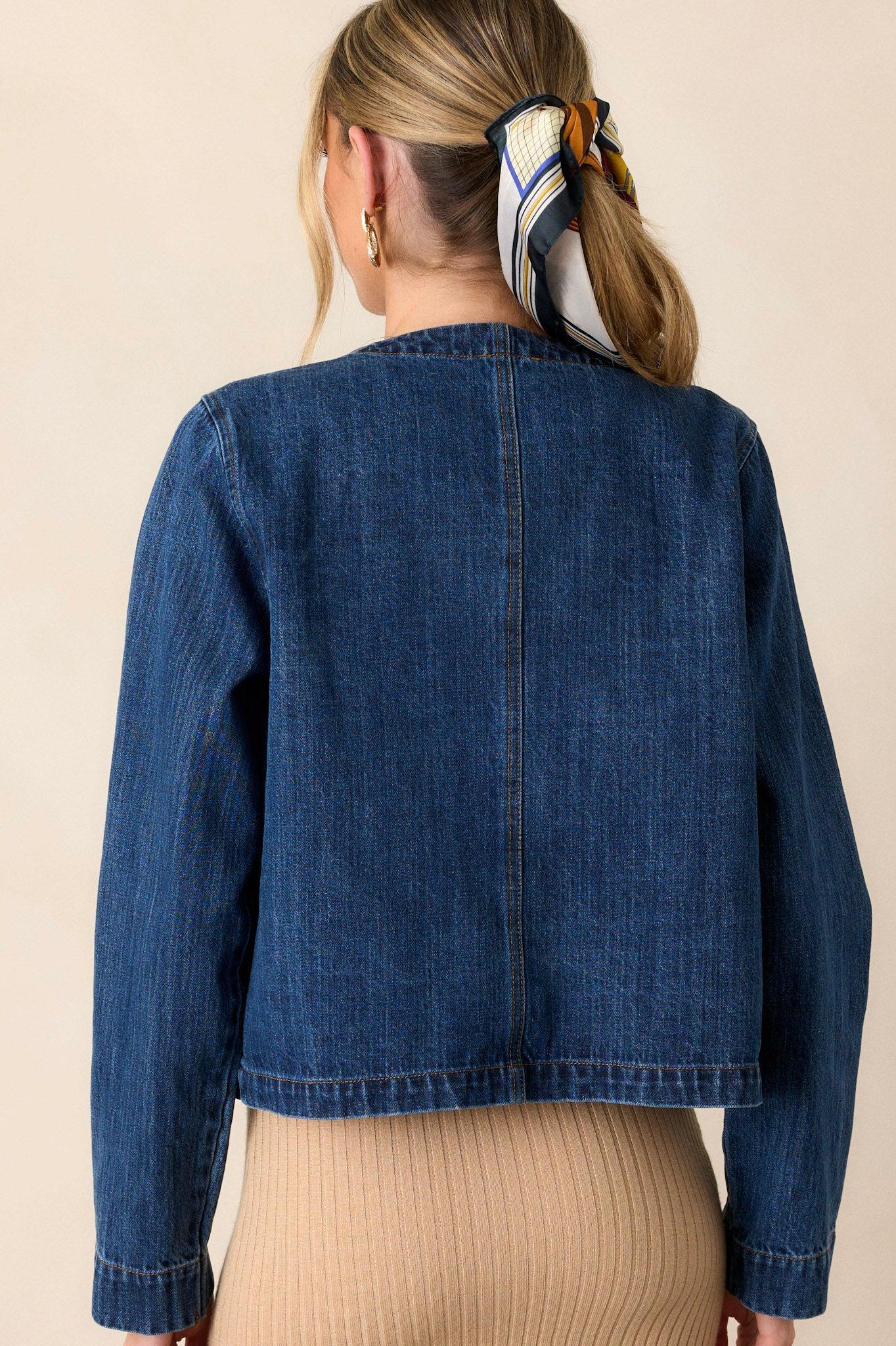 Leave It To Me Dark Wash Denim Jacket Product Image