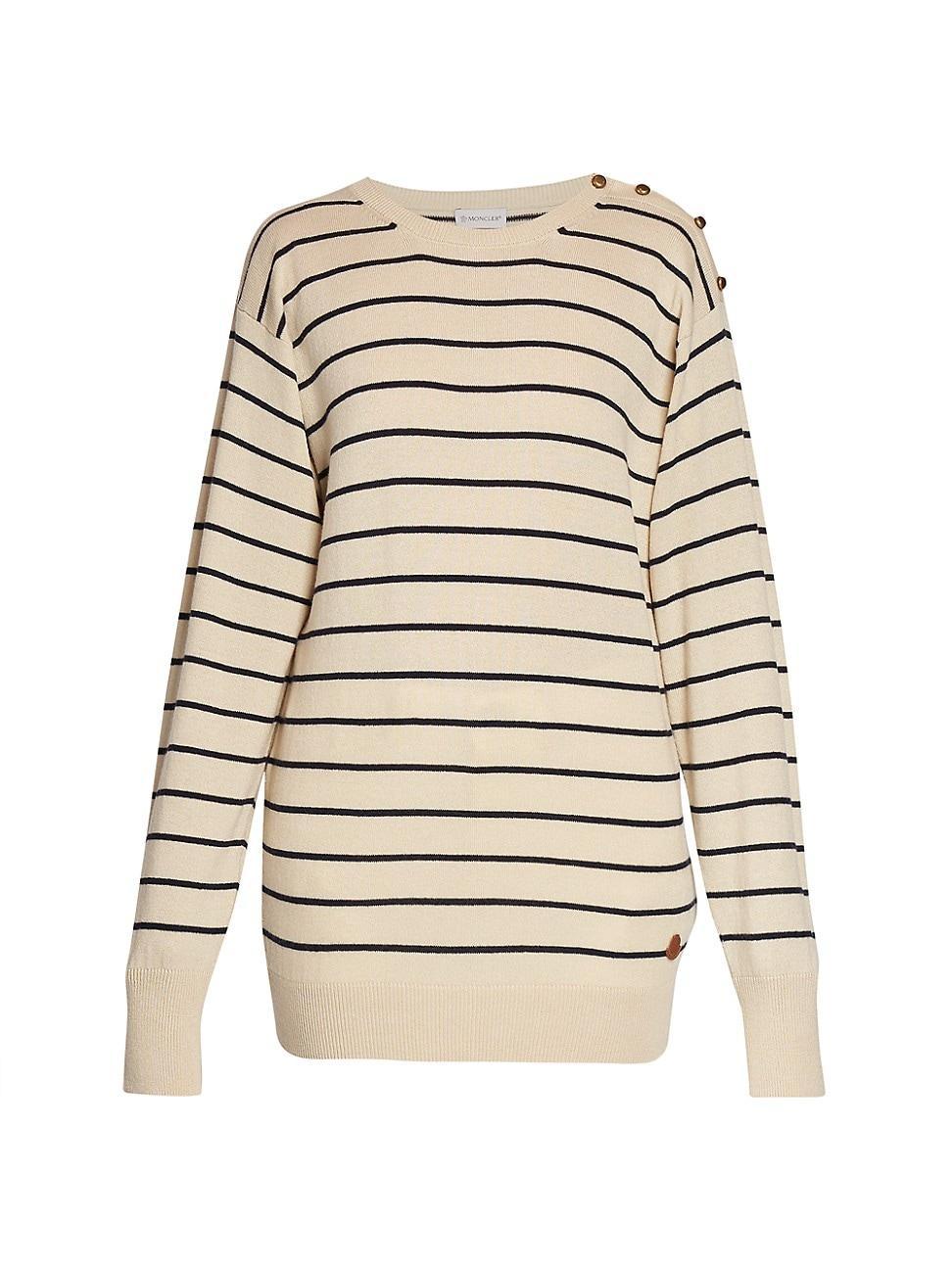 Womens Striped Crewneck Wool-Blend Sweater Product Image