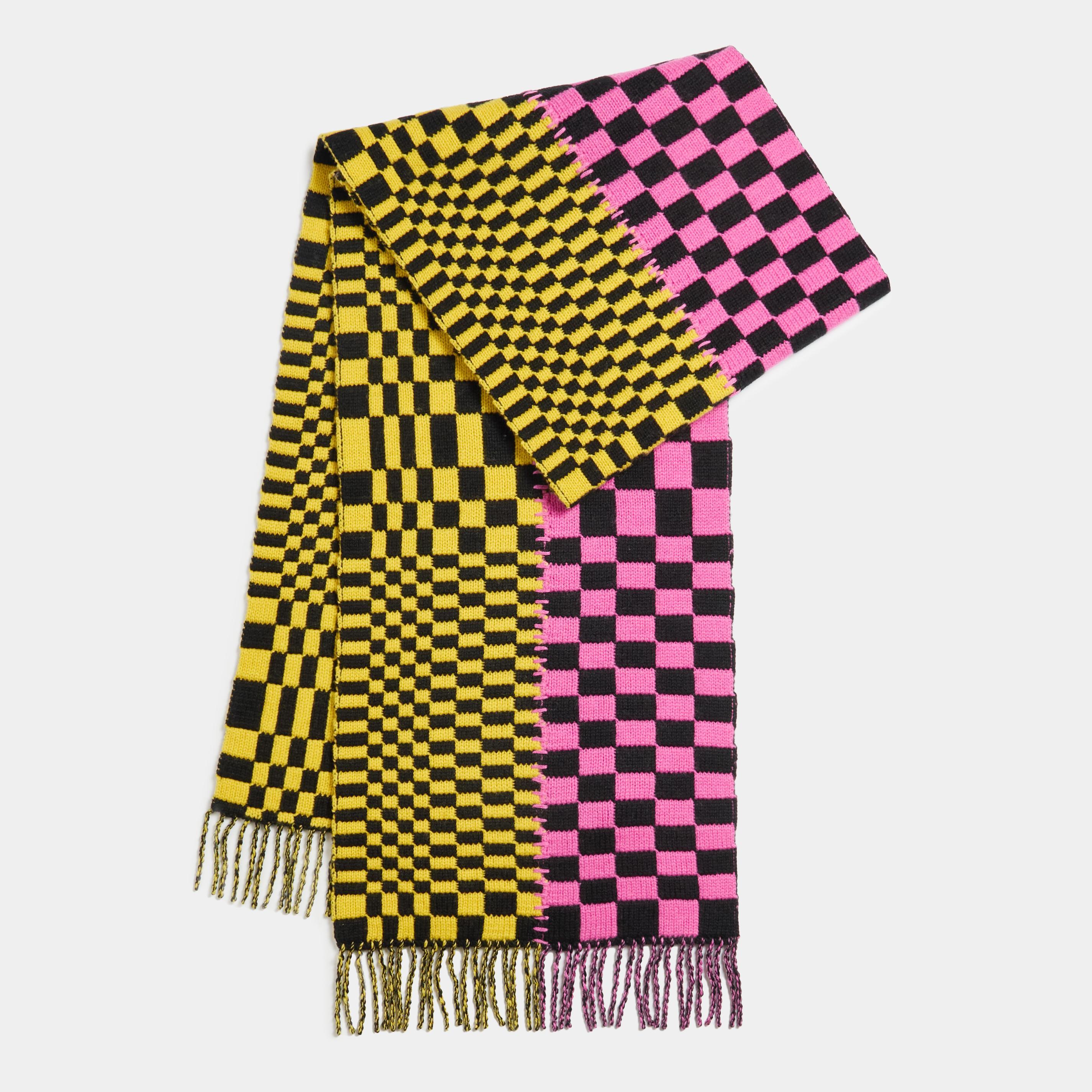 LTD RELEASE DISTORTED CHECK MERINO WOOL SCARF Product Image