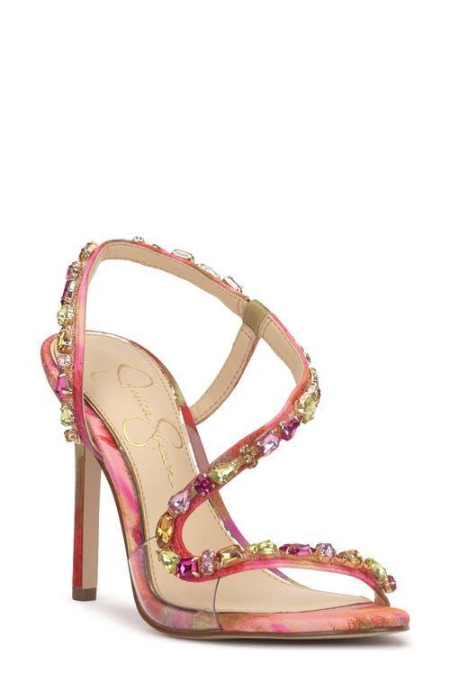Jessica Simpson Jaycin Marble Print Rhinestone Dress Sandals Product Image
