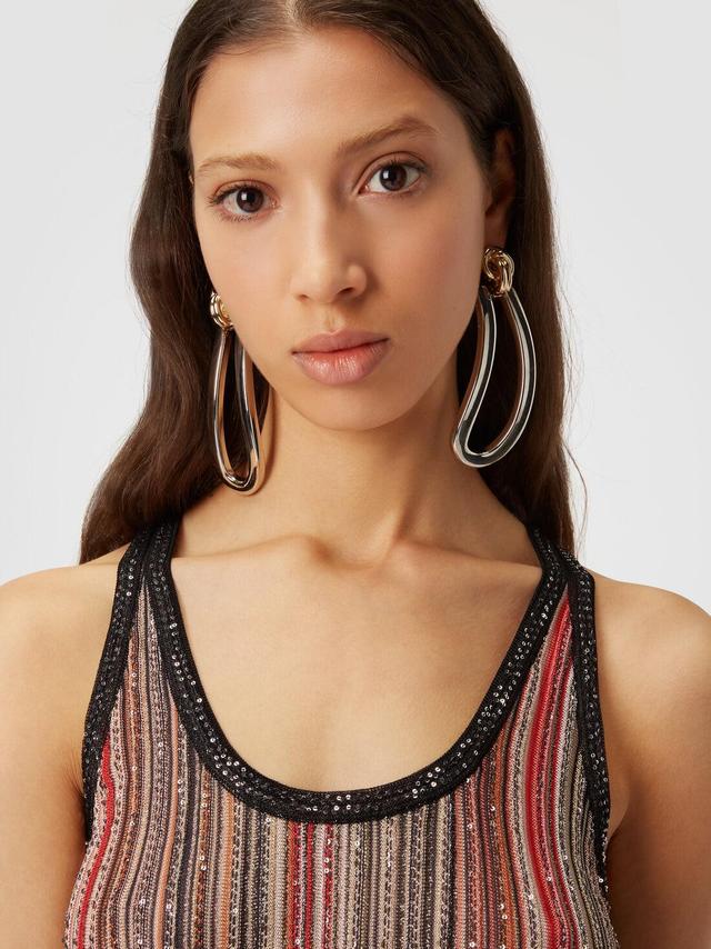 Tank top in vertical striped knit with sequins Multicoloured | Missoni Product Image