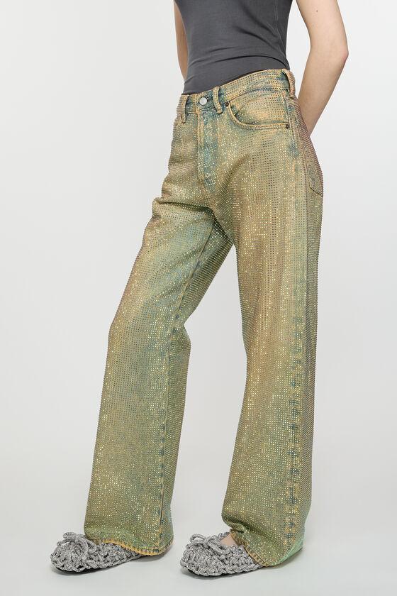 Loose fit crystal studs jeans - 2021F Product Image