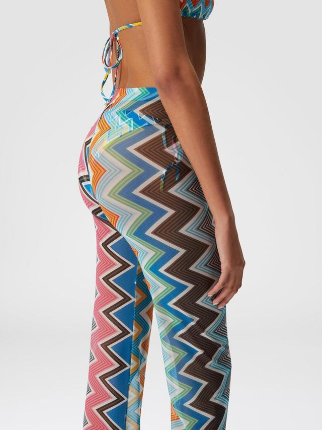 Cover-up trousers in zigzag print tulle Multicoloured | Missoni Product Image