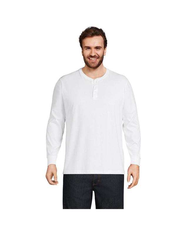 Lands End Mens Tall Super-t Long Sleeve Henley T-Shirt Product Image