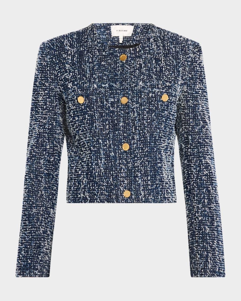 Tailored Denim Boucle Jacket Product Image