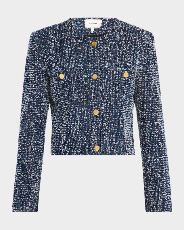 Tailored Denim Boucle Jacket Product Image