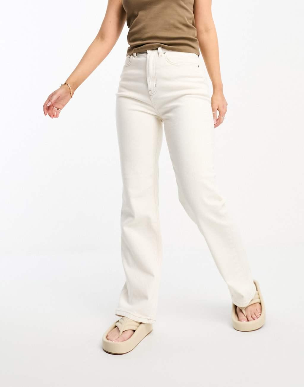 ASOS DESIGN Hourglass comfort stretch straight leg jeans in off white Product Image