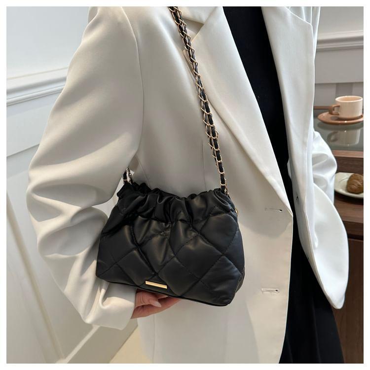 Chain Strap Faux Leather Shoulder Bag Product Image