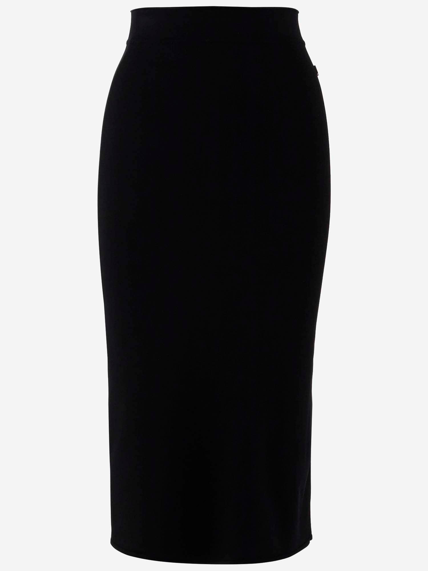 DOLCE & GABBANA Viscose Blend Longuette Skirt In Black Product Image