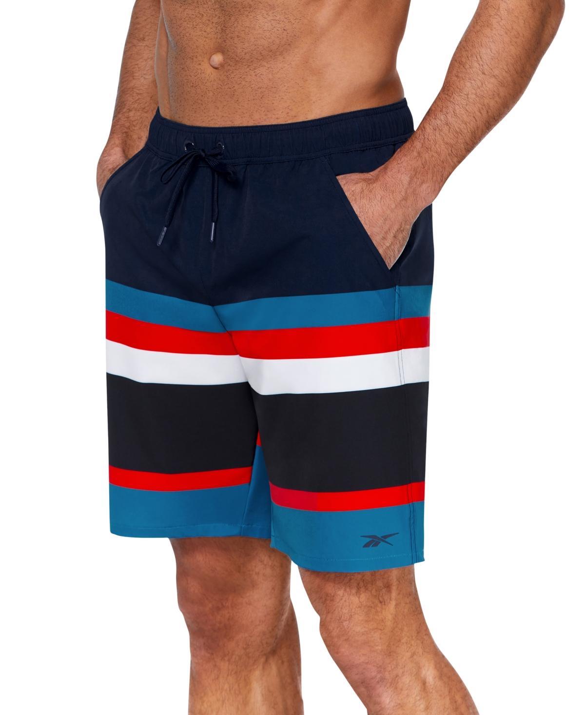 Reebok Mens 9 Striped Core Volley Swim Shorts Product Image